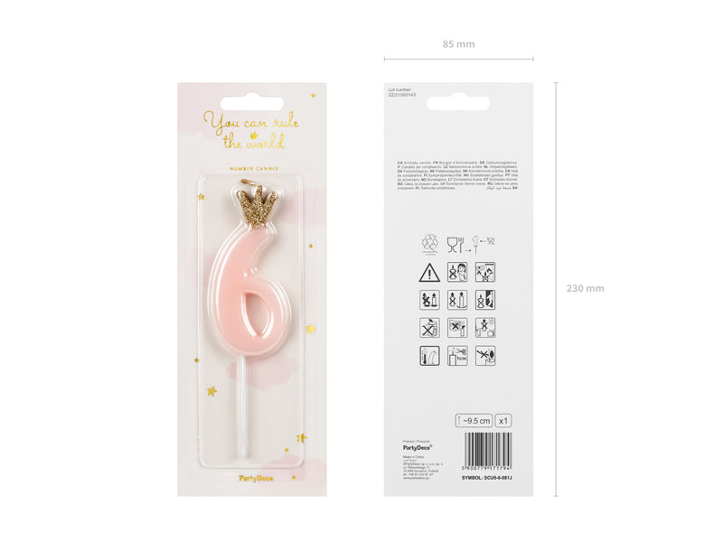 svečka za rojstni dan s kronico, princeska