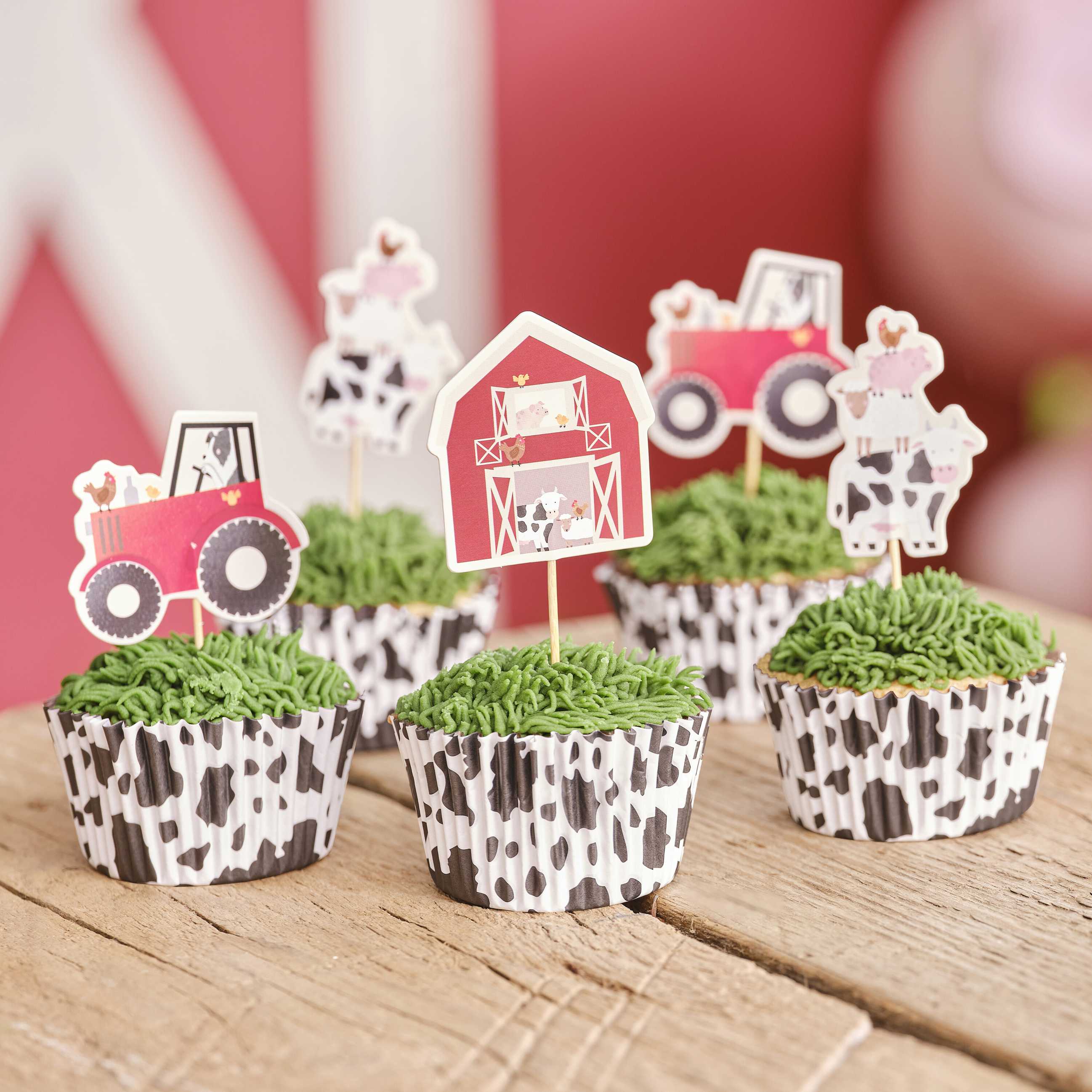 Cupcake toppers Ginger Ray - Farm Birthday, 12 kos