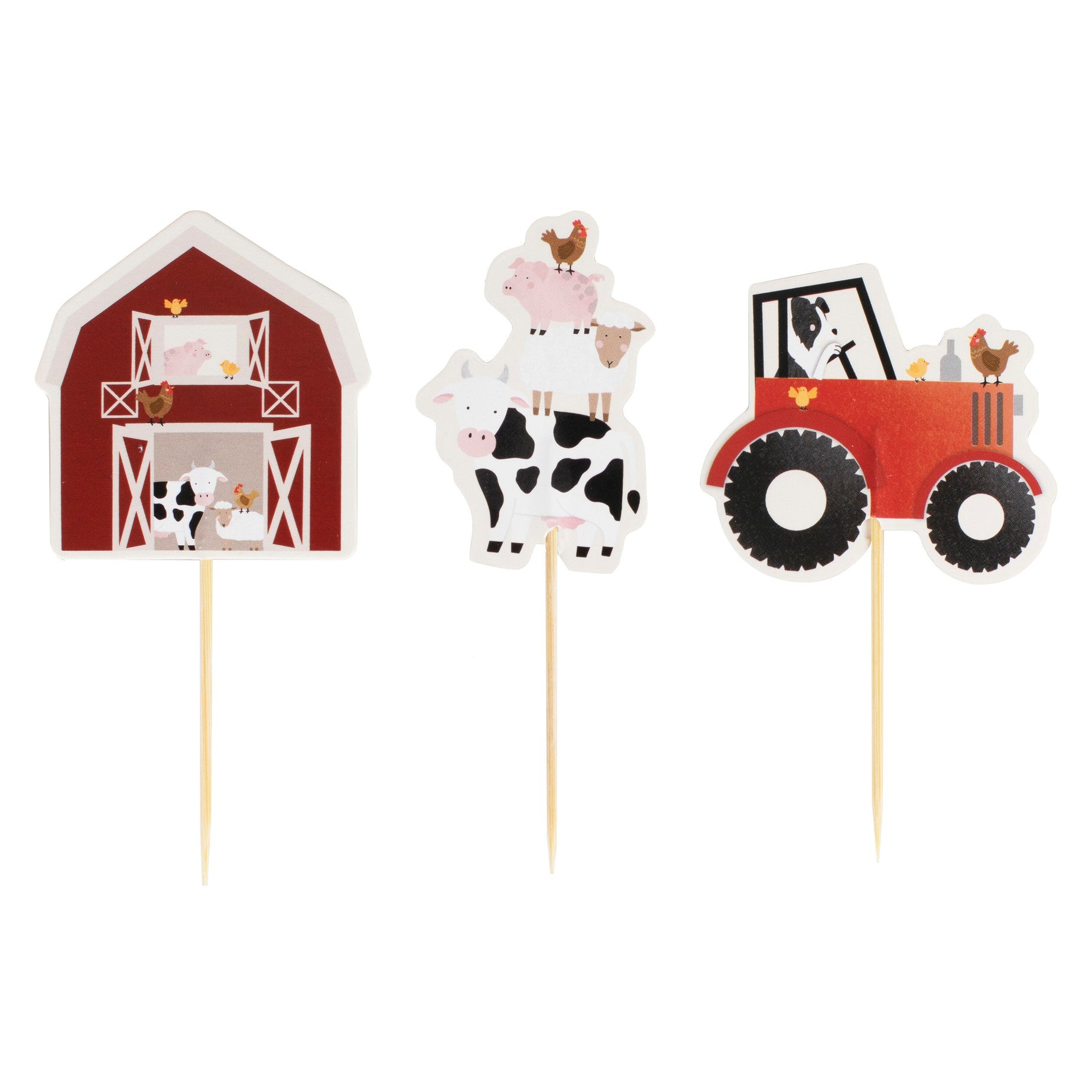 Cupcake toppers Ginger Ray - Farm Birthday, 12 kos