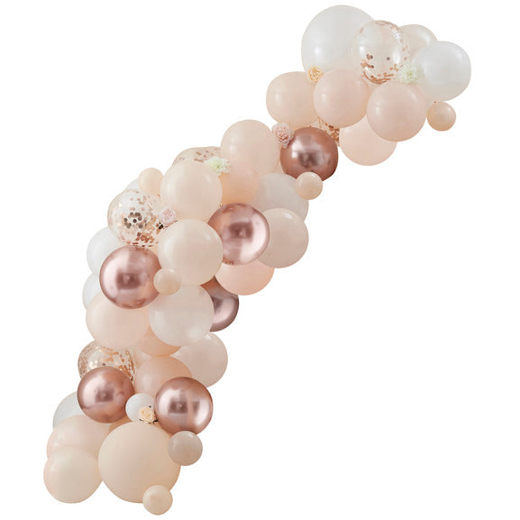 Lok iz balonov Ginger Ray - Peach, White & Rose Gold