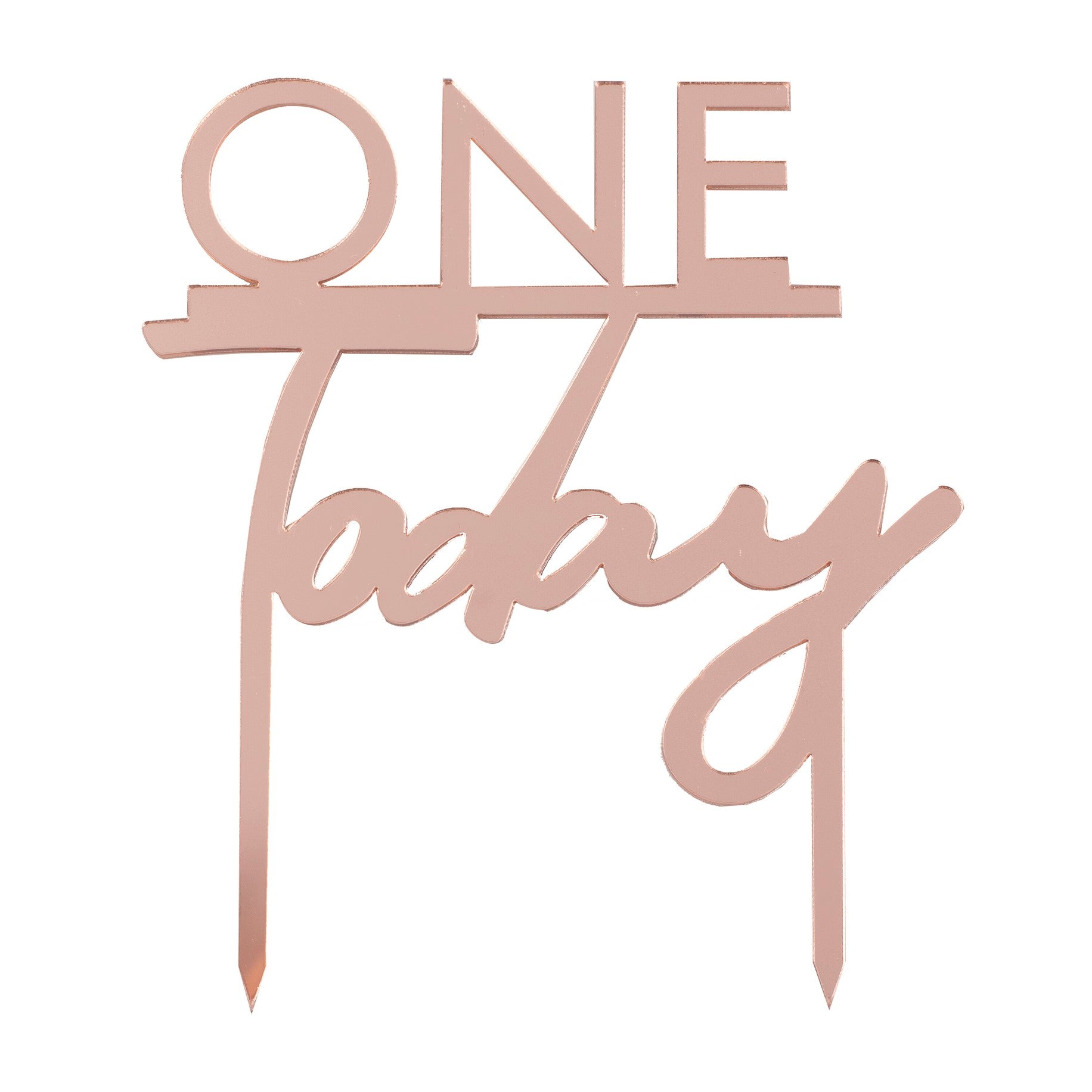 Cake topper Ginger Ray - One Today, rose gold