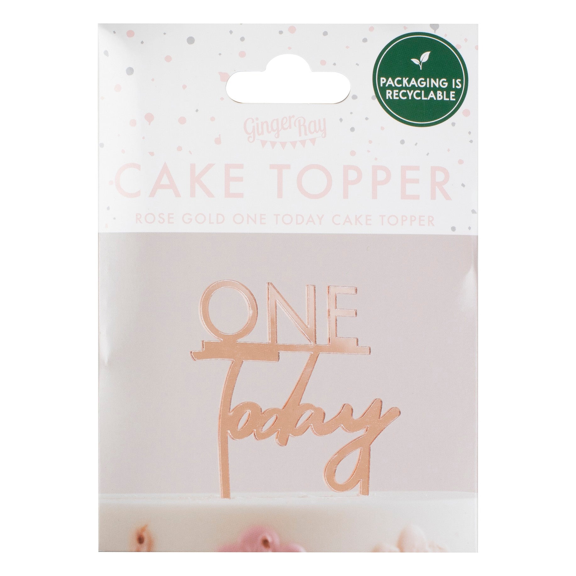 Cake topper Ginger Ray - One Today, rose gold