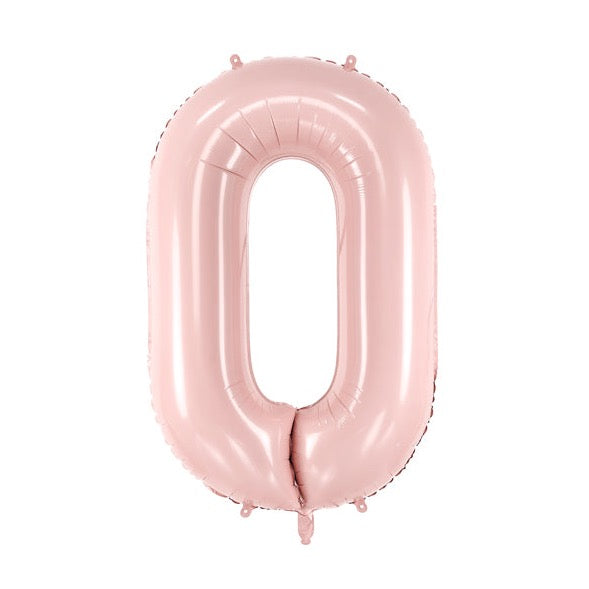 Balon folija številka svetlo roza / puder roza