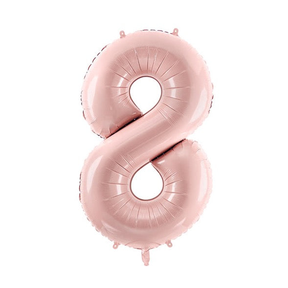 Balon folija številka svetlo roza / puder roza