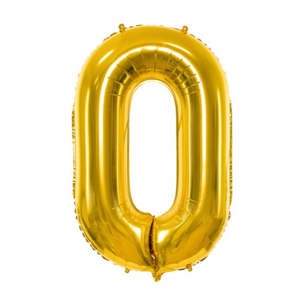 Balon številka - 0, zlata, 86 cm