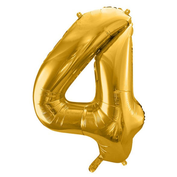 zlata številka 4 balon