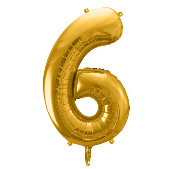 zlata številka 6 balon