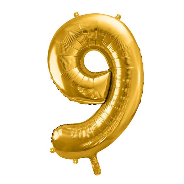 balon številka 9 zlata