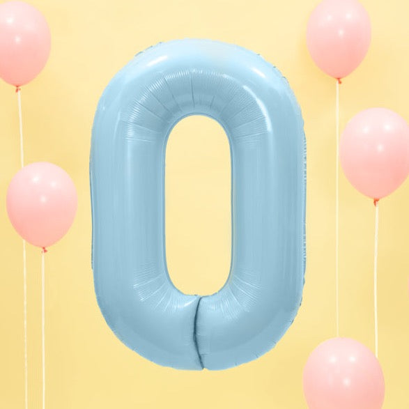 Balon številka, pastelno moder