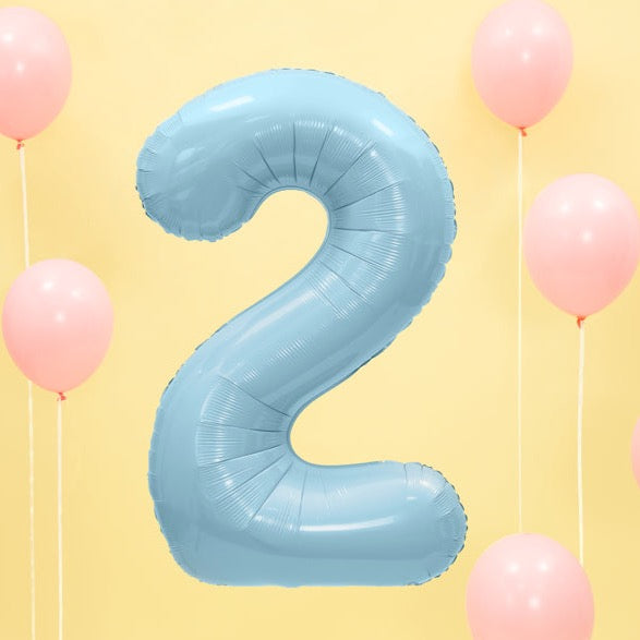 Balon številka, pastelno moder
