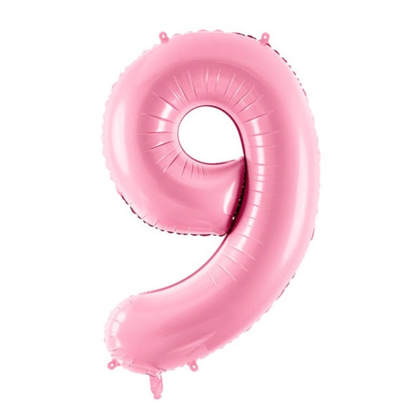 Balon folija v obliki števila, pastelno roza