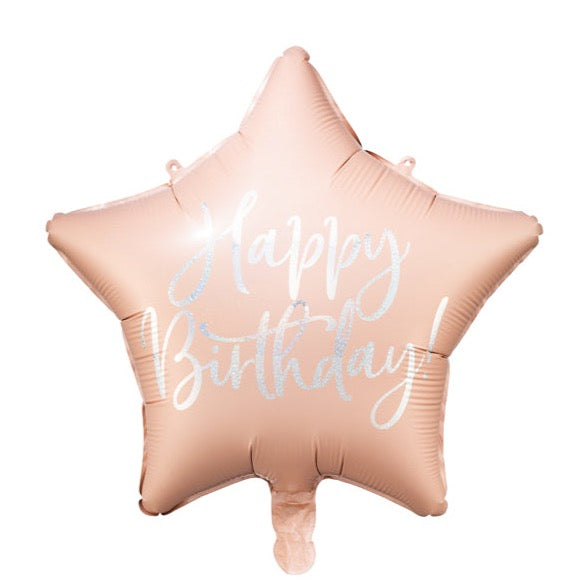 happy birthday balon zvezda roza