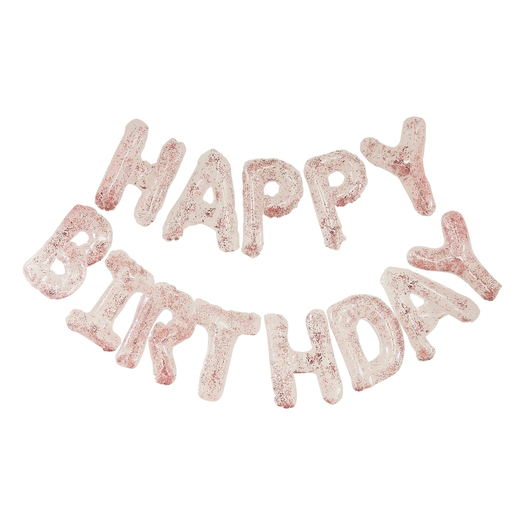 Balon folija napis Ginger Ray - Happy birthday, glitter