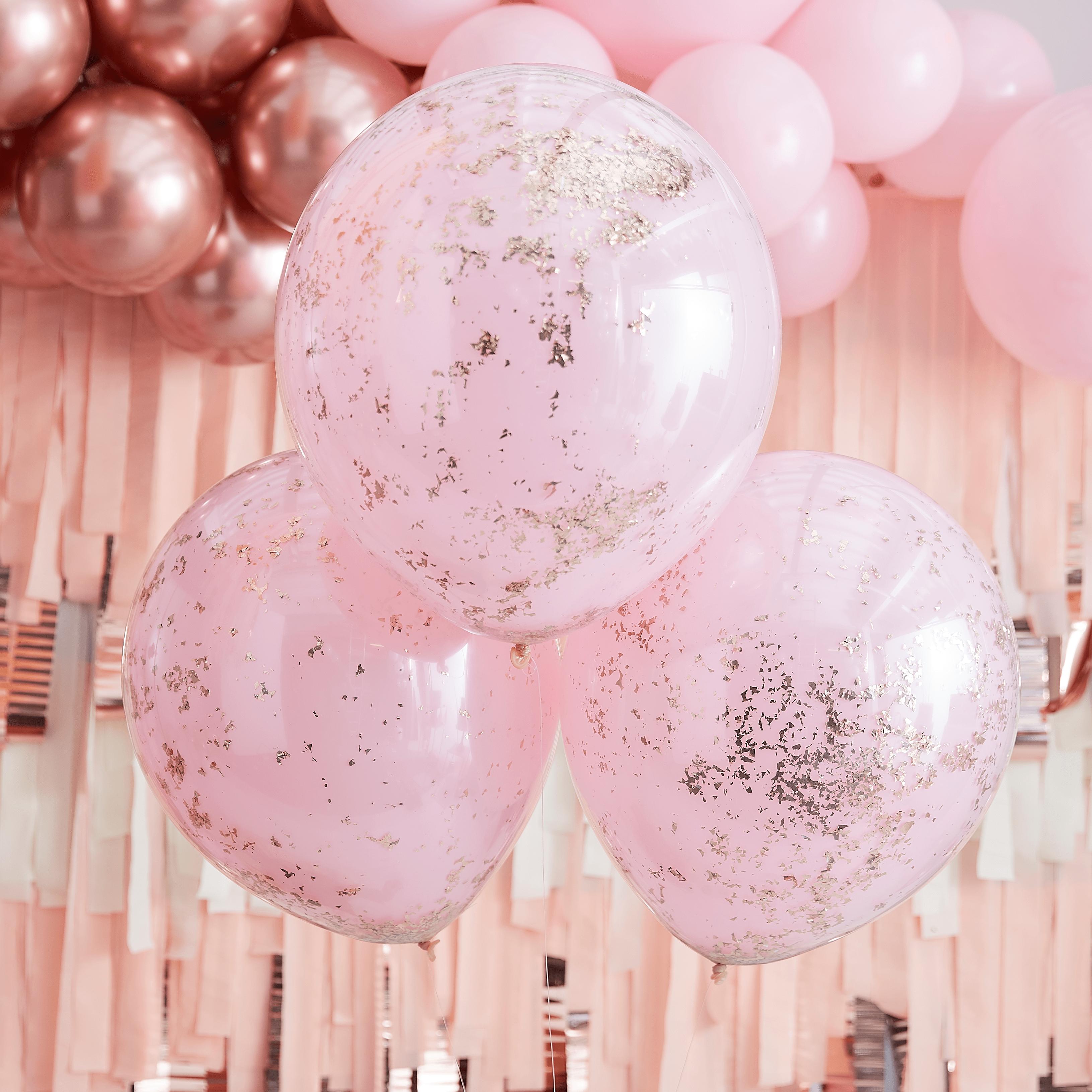 Baloni s konfeti Ginger Ray - Pink & Rose Gold
