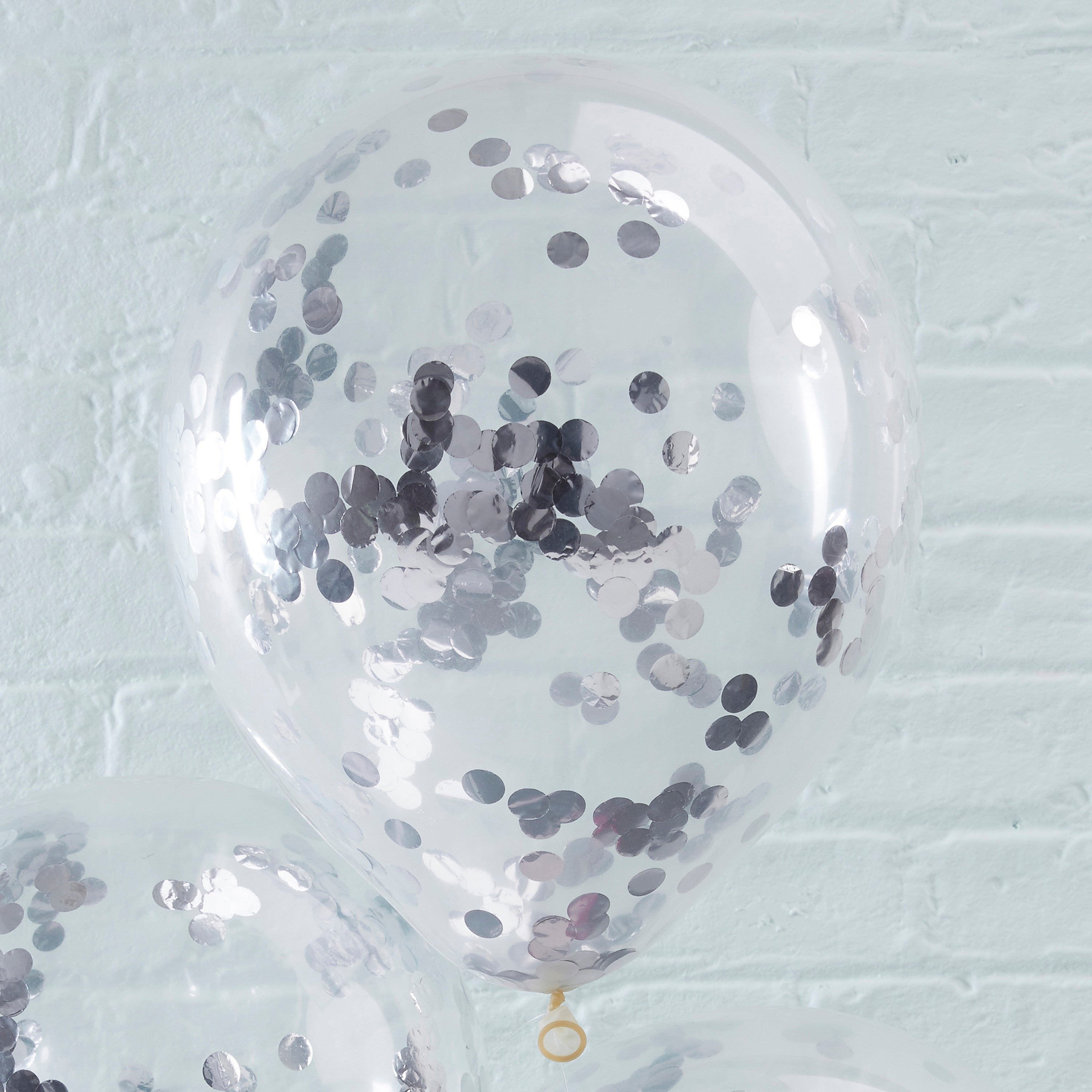 Baloni s konfeti Ginger Ray - Silver (srebrni)