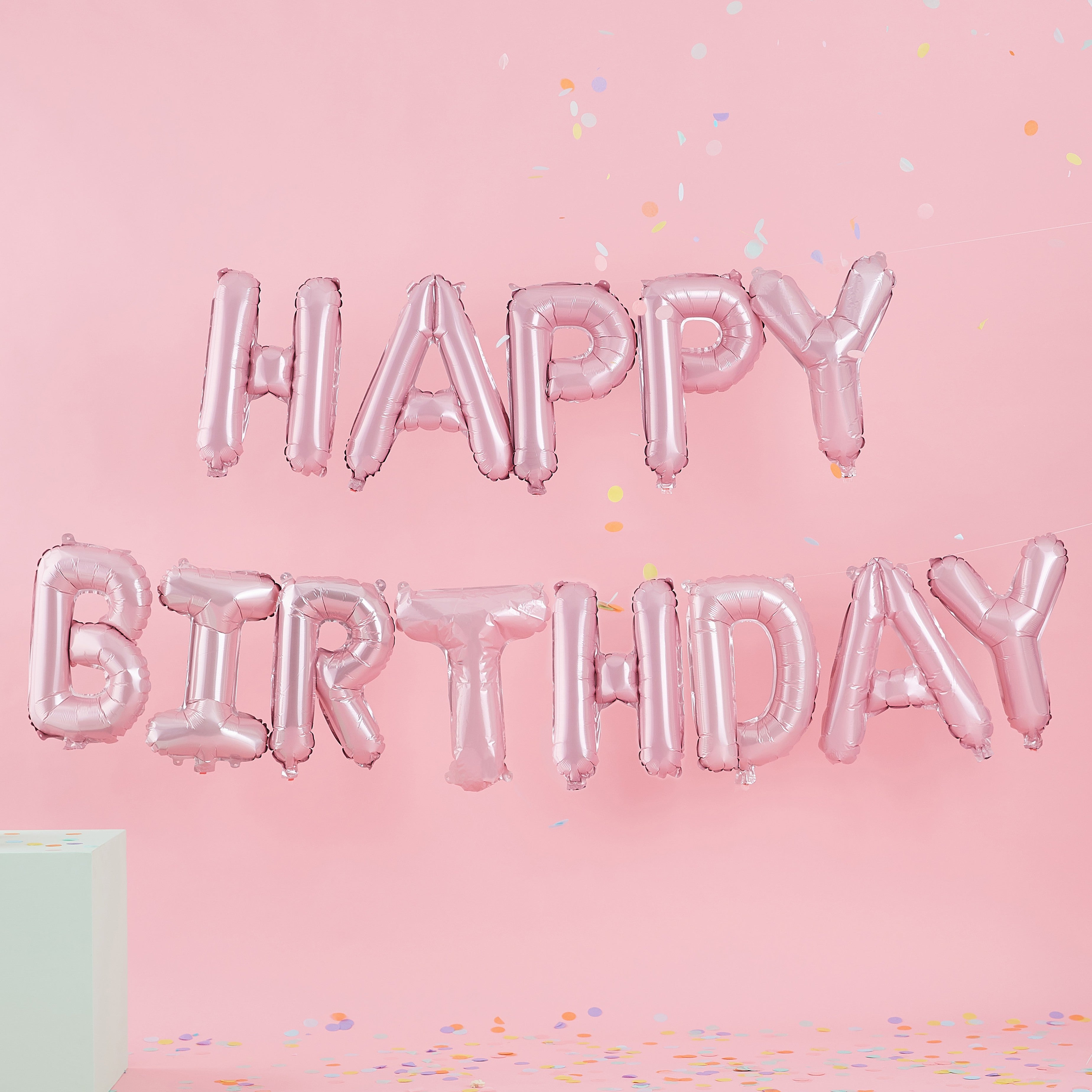 Balon folija napis Ginger Ray - Happy birthday, pink