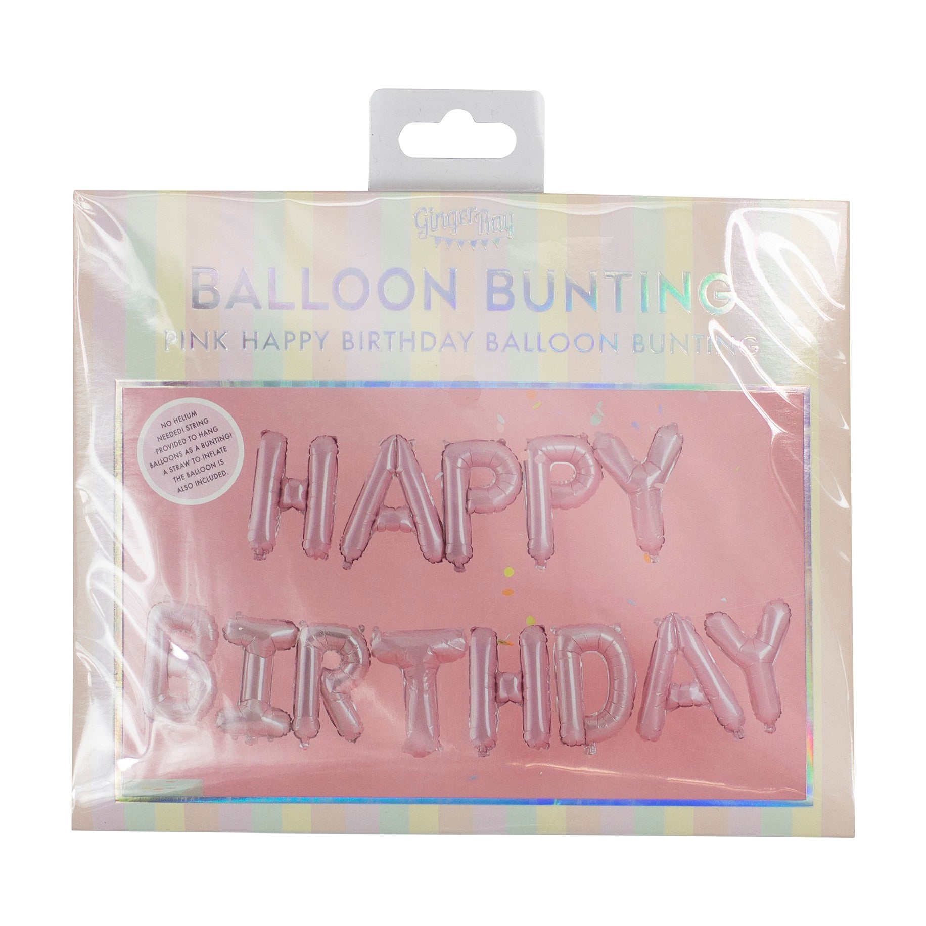 Balon folija napis Ginger Ray - Happy birthday, pink