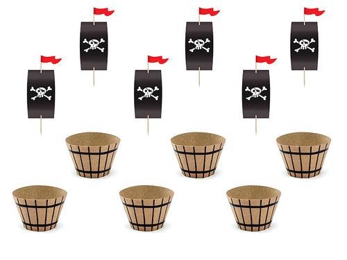 Set za mafine za najboljšo piratsko zabavo vašega majhnega pirata. Dekoracija za najboljšo zabavo.