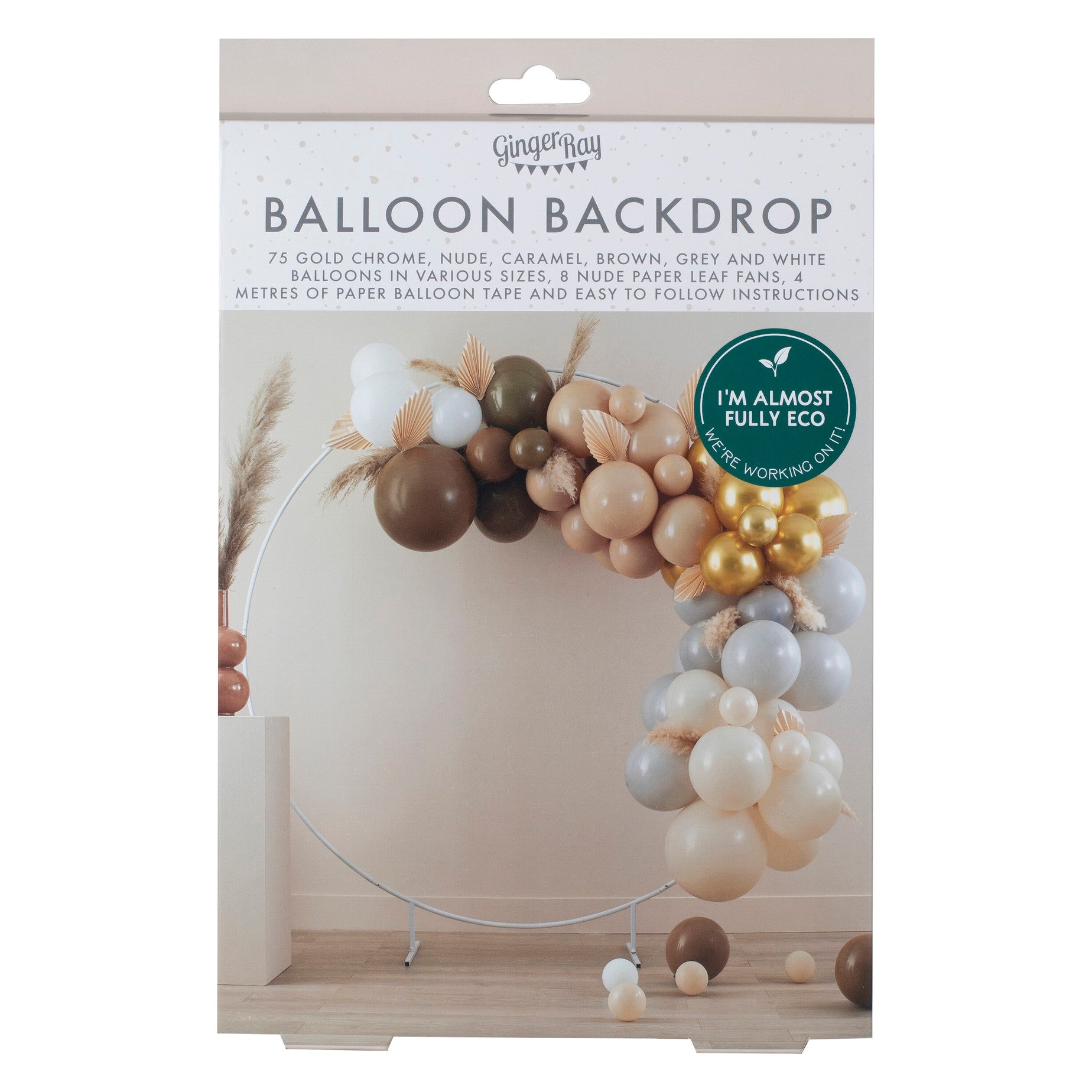 Lok iz balonov Ginger Ray - Taupe, Brown & Nude