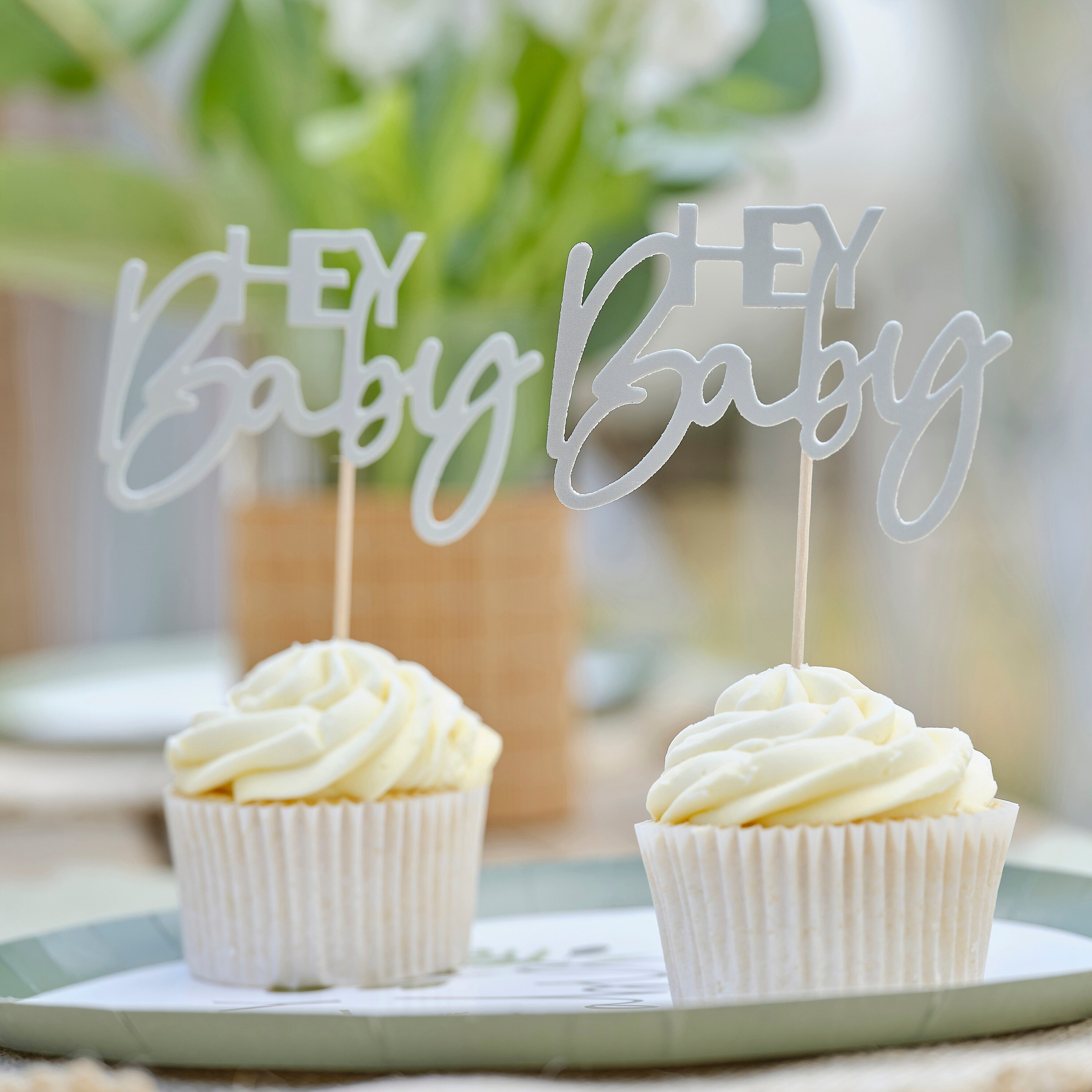 Cupcake toppers Ginger Ray - Hey Baby, 12 kos