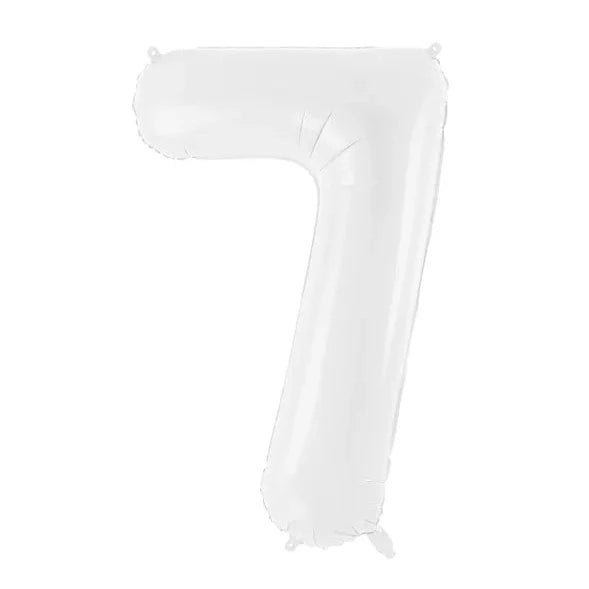 Balon številka - 7, bel, 86 cm