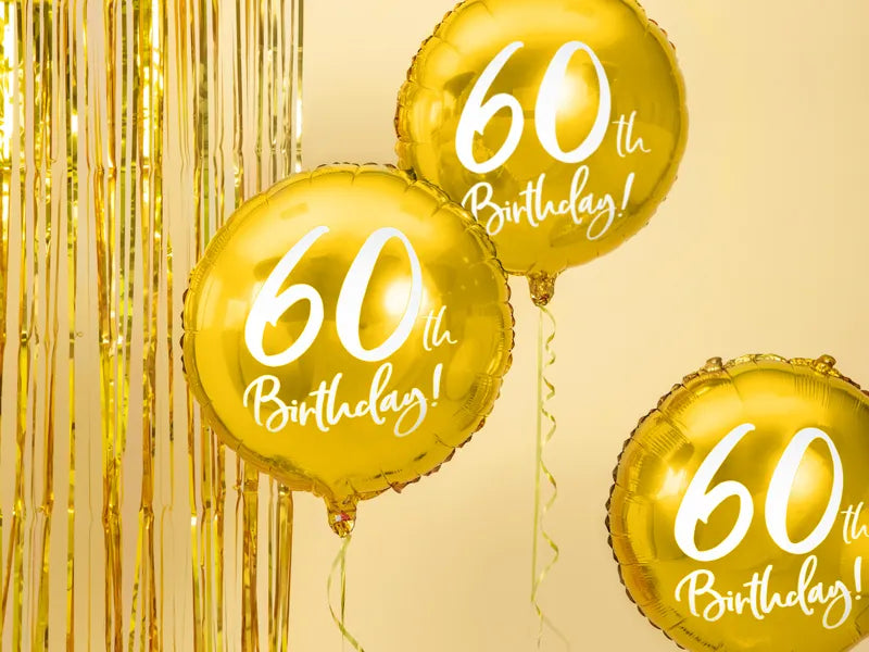 Balon folija - 60th birthday, zlat
