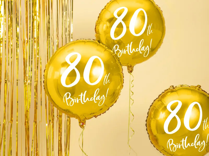 Balon folija - 80th birthday, zlat