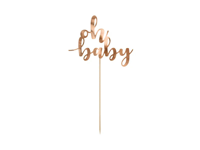 Cake topper - Oh Baby, rose gold