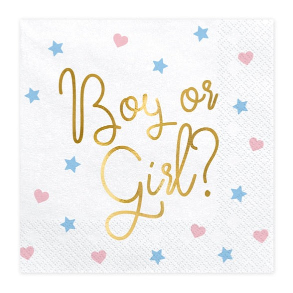 Serviete - Boy or Girl, zlat napis