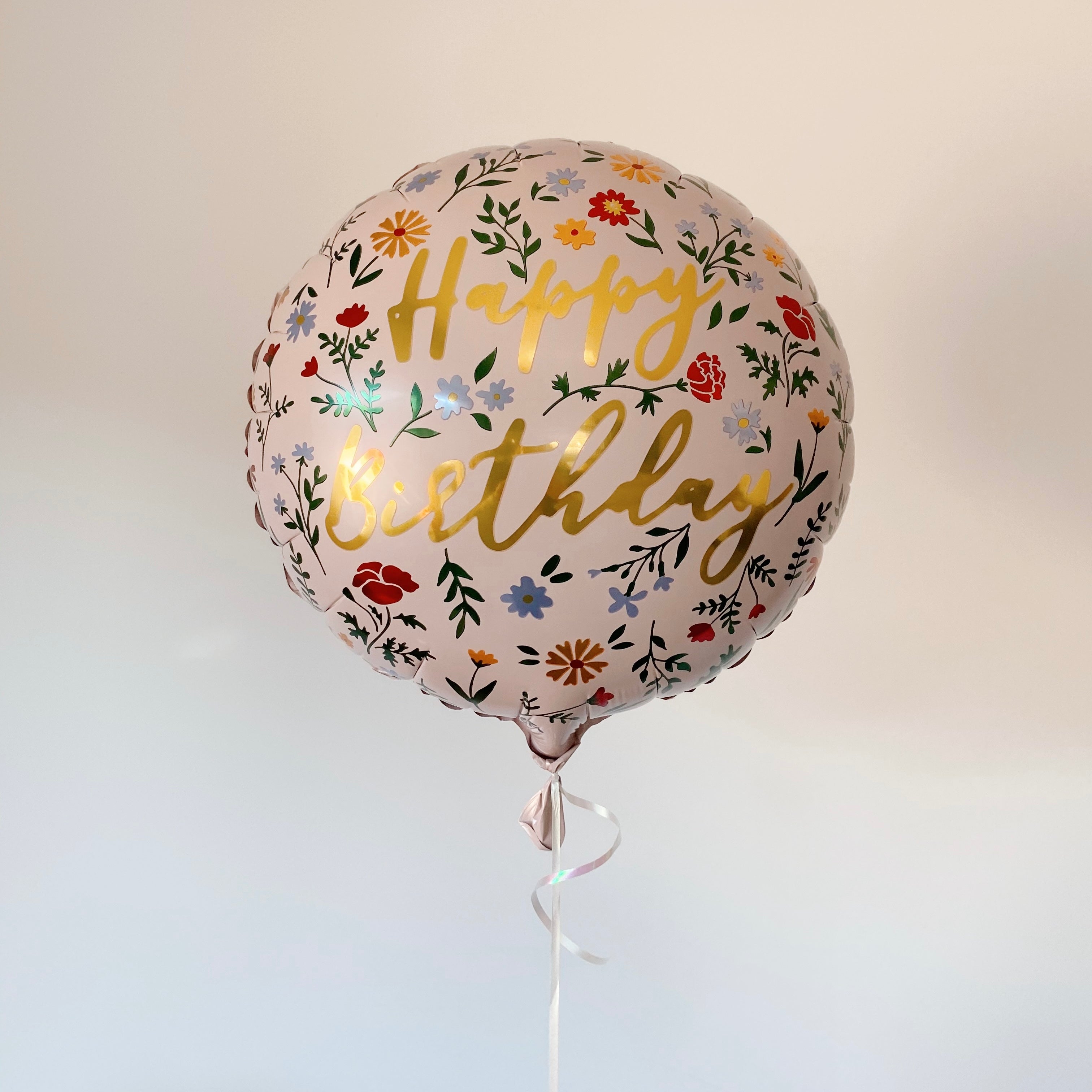 Balon folija - Happy birthday, floral