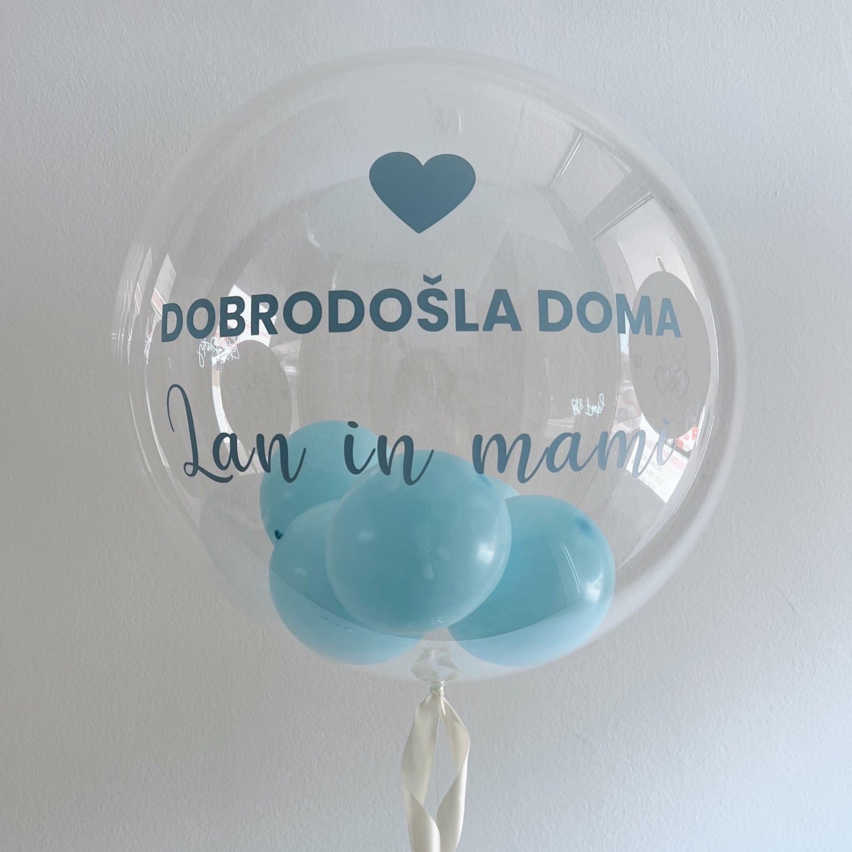 Helij Bubble Balon - Napis po naročilu