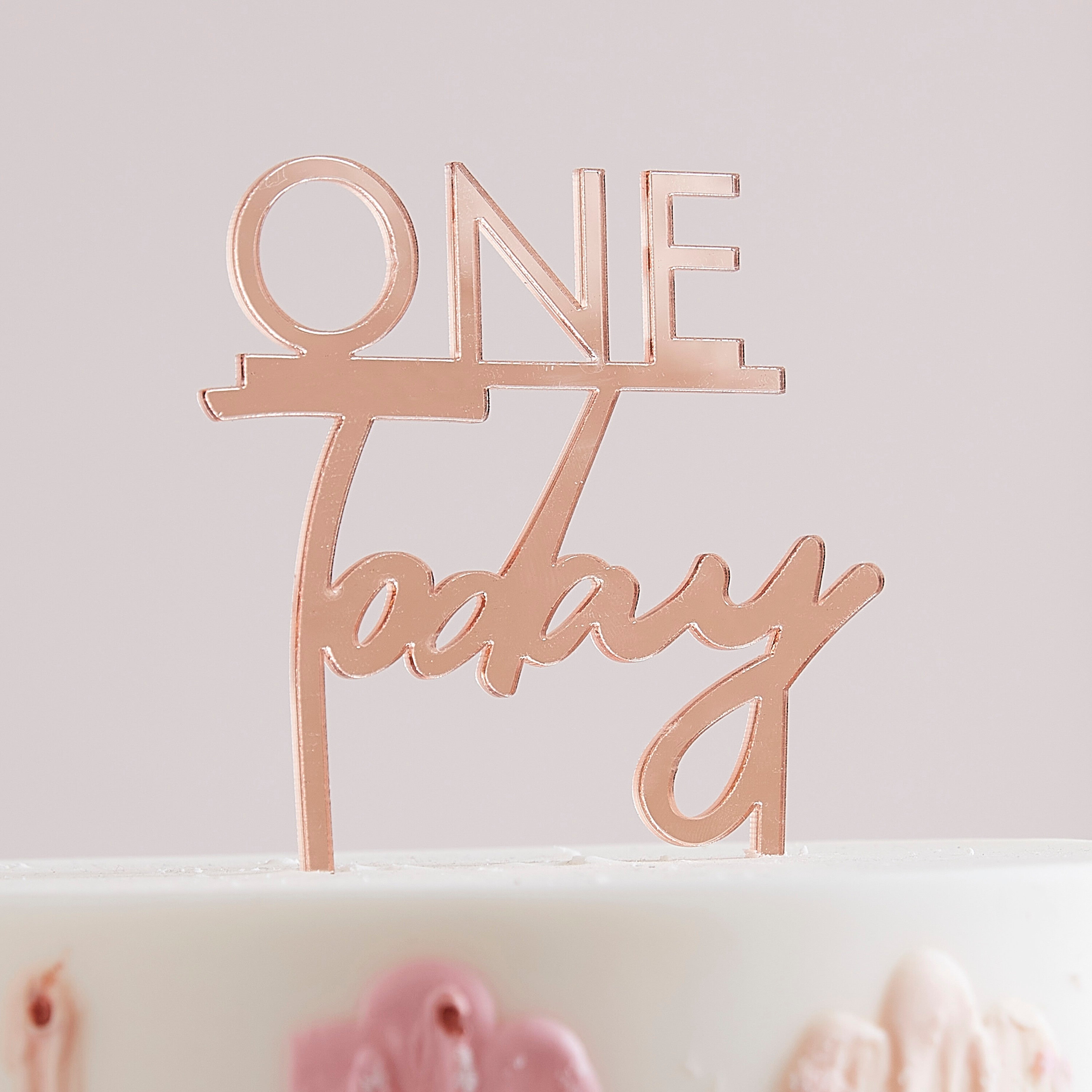 Cake topper Ginger Ray - One Today, rose gold