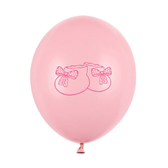 Baloni s tiskom - Baby copatki, roza
