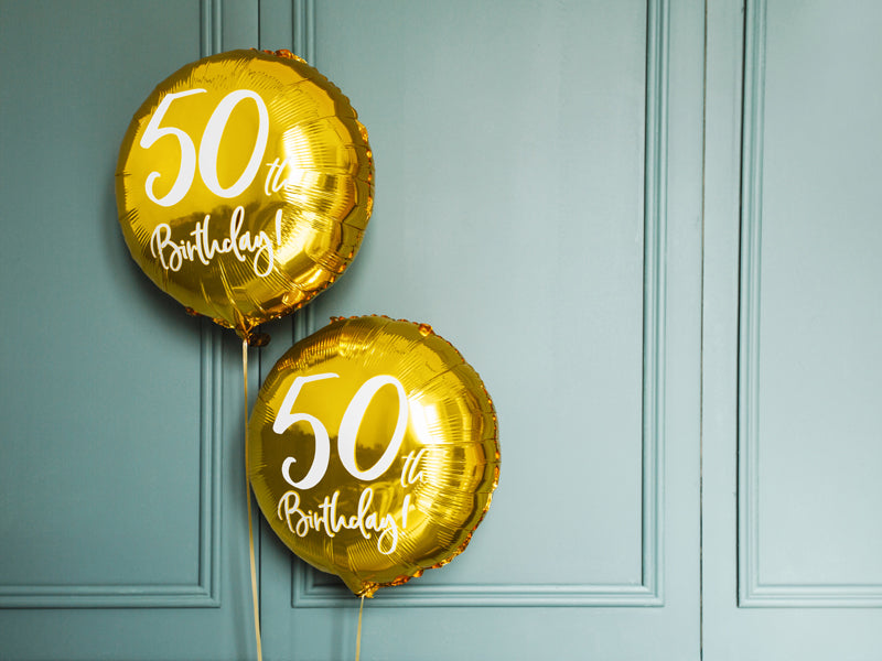 Balon folija - 50th birthday, zlat